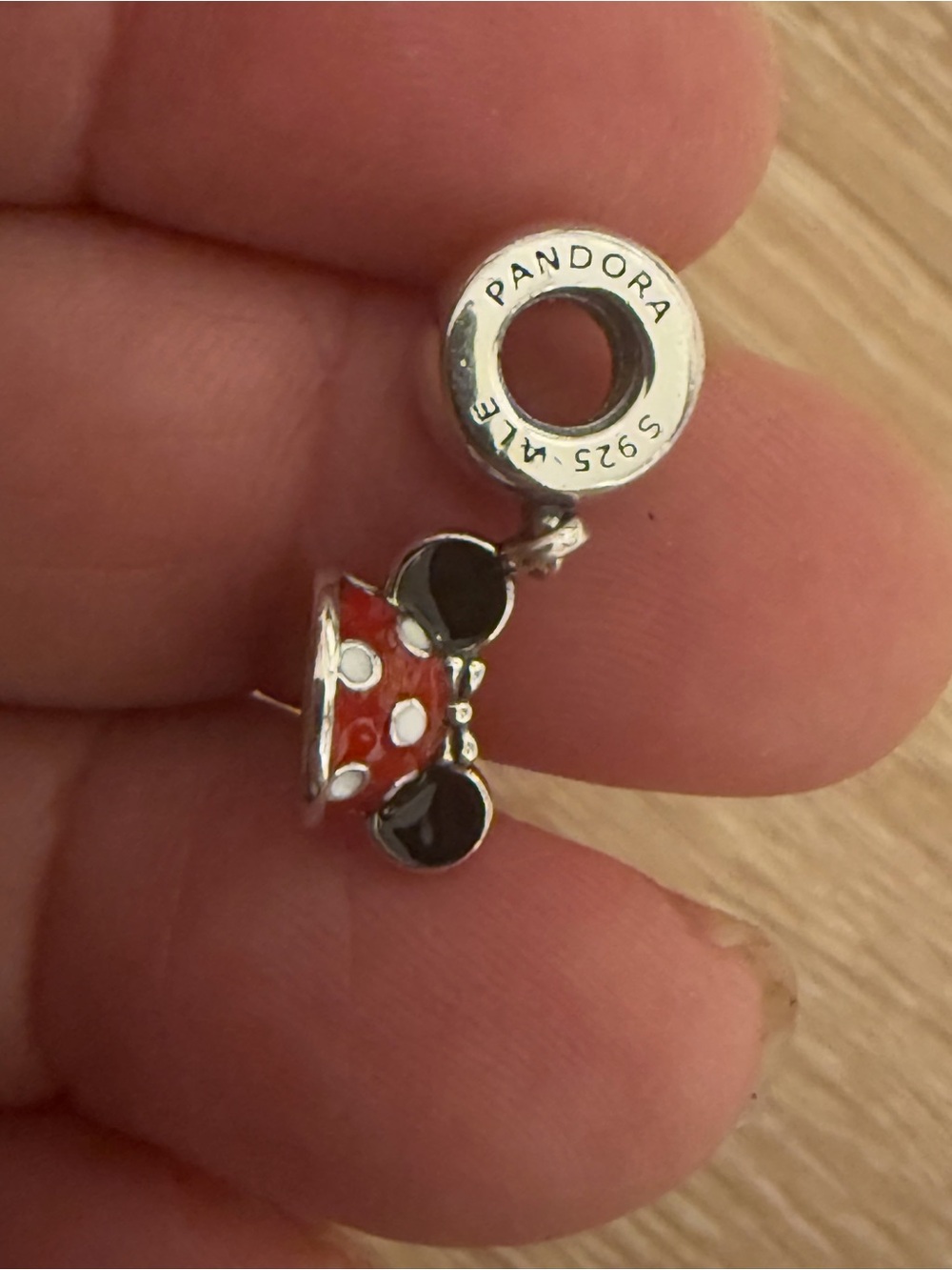 Pandora Red & Black Minnie Mouse Dangle Charm